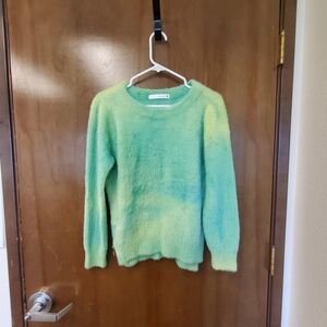 Fuzzy Green/Yellow/Blue Sweater by Bou Jeloud size S